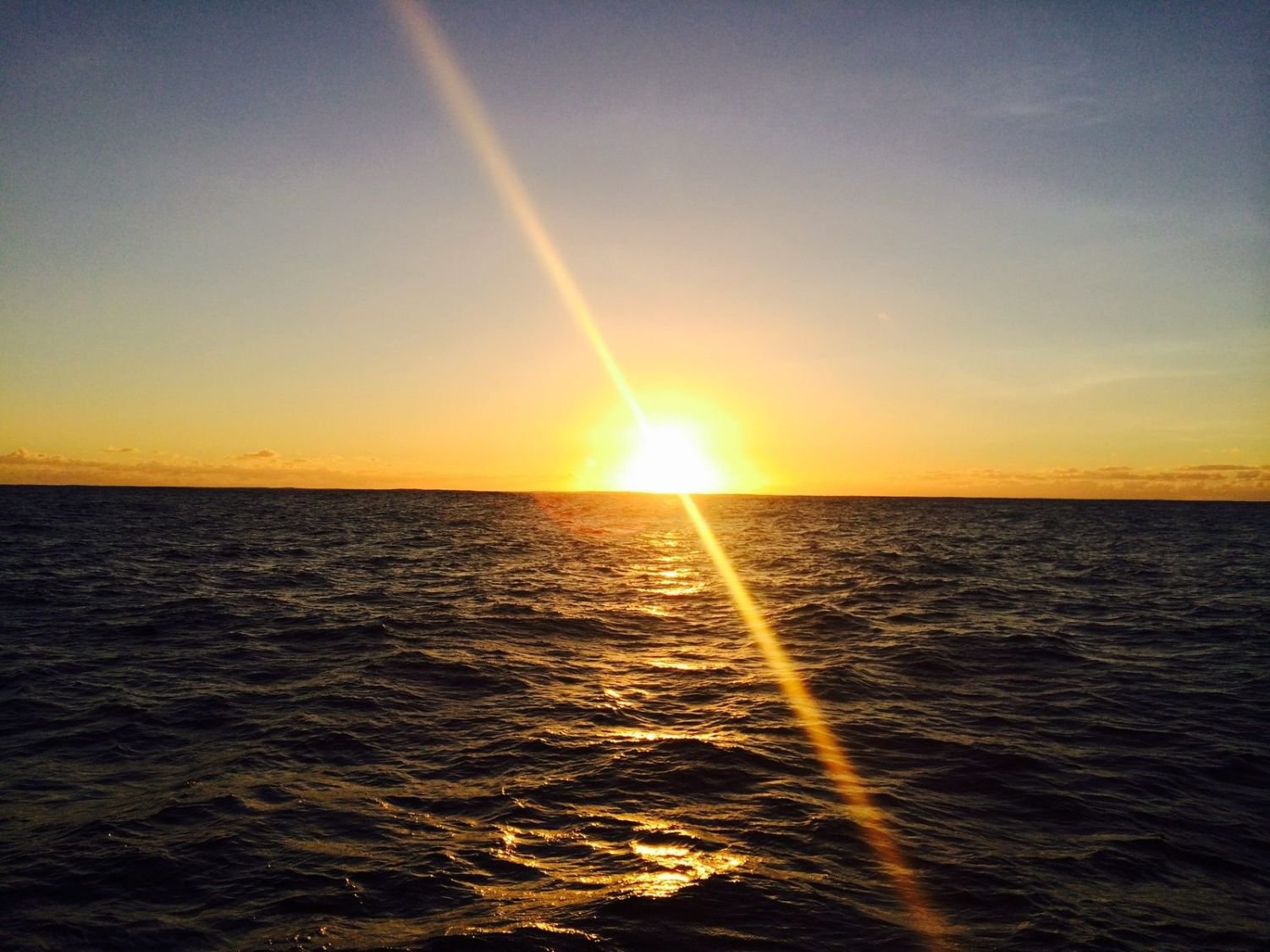 Sonnenuntergang über dem Atlantik vor La Palma